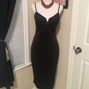 Sexy deep v little black dress
